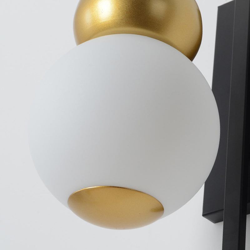 Classic Black Wall Mount Sconce - 1 Light Metal Gourd Shape Perfect For Bedside Use