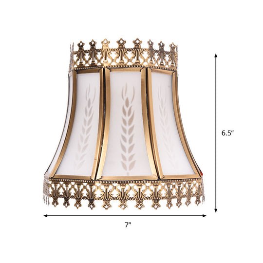 White Glass Wall Sconce Light Retro Flush Mount Lamp - Empire Design For Living Room