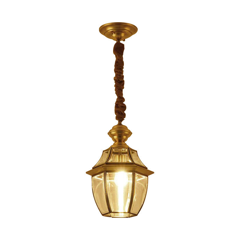 Vintage Gold Glass Jar Pendant Light 6/8.5 Wide - Earthen Bulb Ceiling Lamp