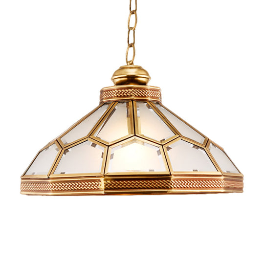 Traditional Bowl Pendant Light - Frosted White Glass In Gold Perfect For Living Room