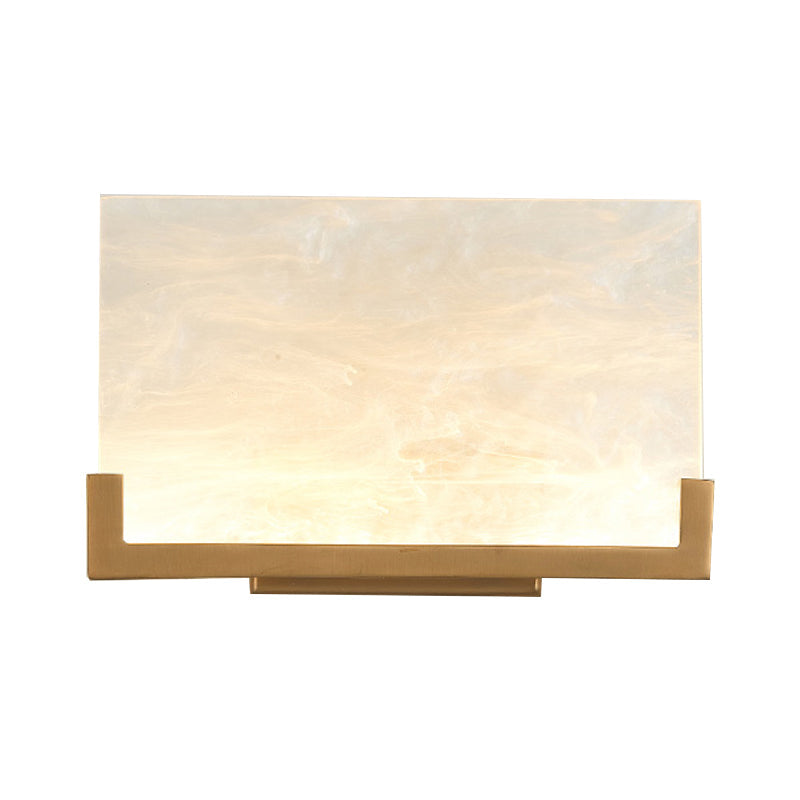 White Rectangle Acrylic Sconce Light - Classic Bedside Wall Mounted Lighting