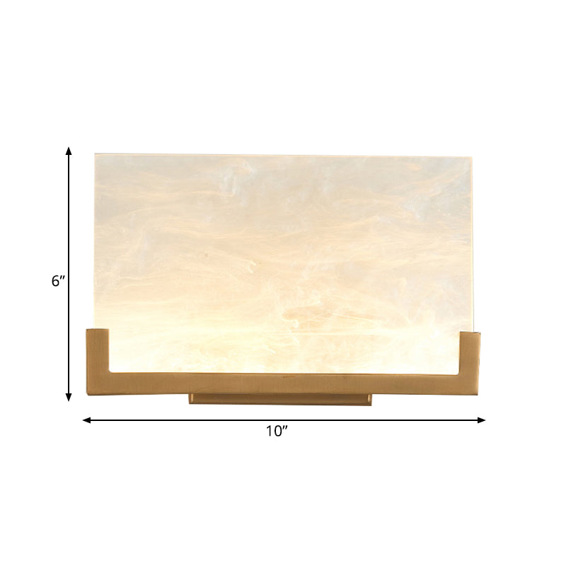 White Rectangle Acrylic Sconce Light - Classic Bedside Wall Mounted Lighting