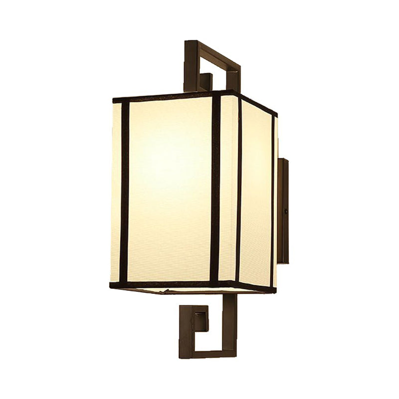 White Rectangle Shade Wall Sconce For Classic Living Room Lighting