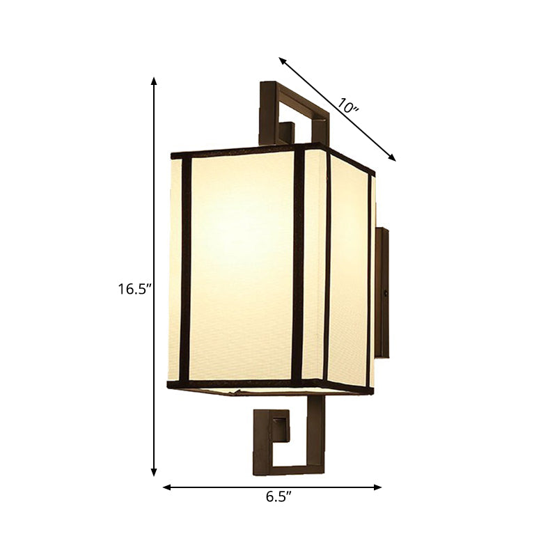 White Rectangle Shade Wall Sconce For Classic Living Room Lighting