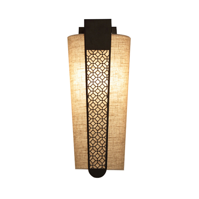 Traditional 1-Light Wall Sconce In Black With Cylinder Shade