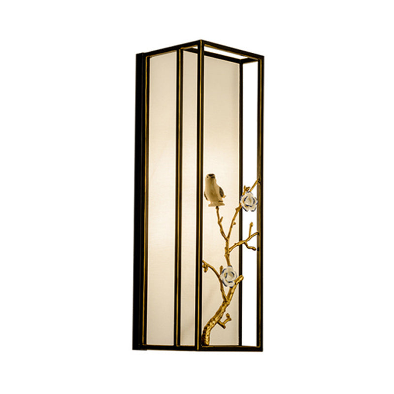 Metal Black Wall Sconce | Rectangle 1-Light Traditional Bedside Light Fixture