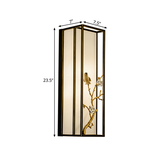 Metal Black Wall Sconce | Rectangle 1-Light Traditional Bedside Light Fixture