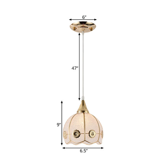 White Hanging Pendant Lamp For Dining Room - Traditional Plastic Dome/Drum/Wide Flare Suspension 1