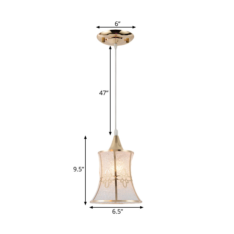 White Hanging Pendant Lamp For Dining Room - Traditional Plastic Dome/Drum/Wide Flare Suspension 1