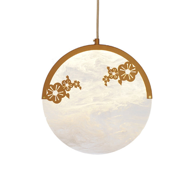 Golden Acrylic Hanging Pendant: Classic 1-Light Suspension For Living Room