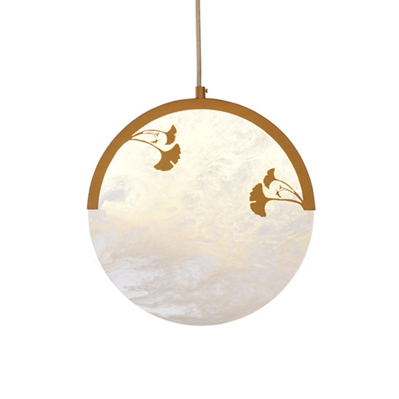 Golden Acrylic Hanging Pendant: Classic 1-Light Suspension For Living Room