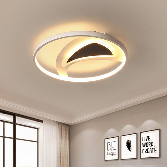 16"/20.5" Modern Geometric Ceiling Light Fixture – Black & White Acrylic LED