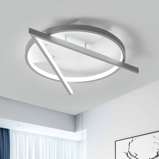 Minimalist Gray Led Flush Light - Acrylic V-Shape Ceiling Mount Fixture Warm/White 16.5/20.5 Wide