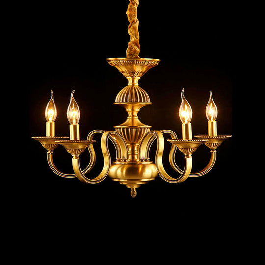 Suspended Metal Pendant Chandelier With Colonial-Inspired Design & 3/5/6 Lights Ideal For Dining