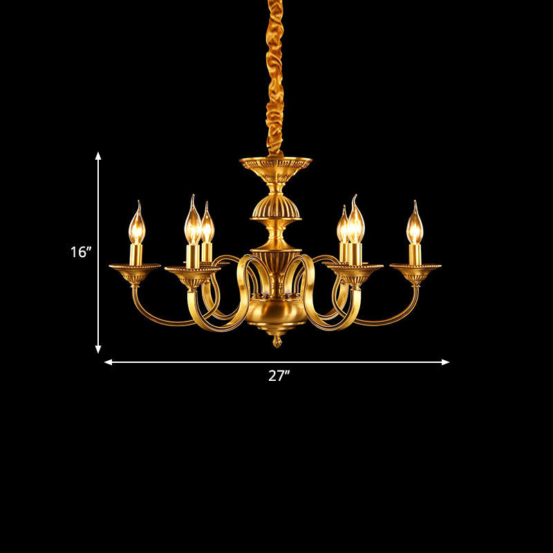 Suspended Metal Pendant Chandelier With Colonial-Inspired Design & 3/5/6 Lights Ideal For Dining