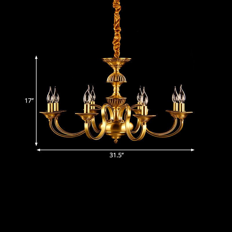 Suspended Metal Pendant Chandelier With Colonial-Inspired Design & 3/5/6 Lights Ideal For Dining