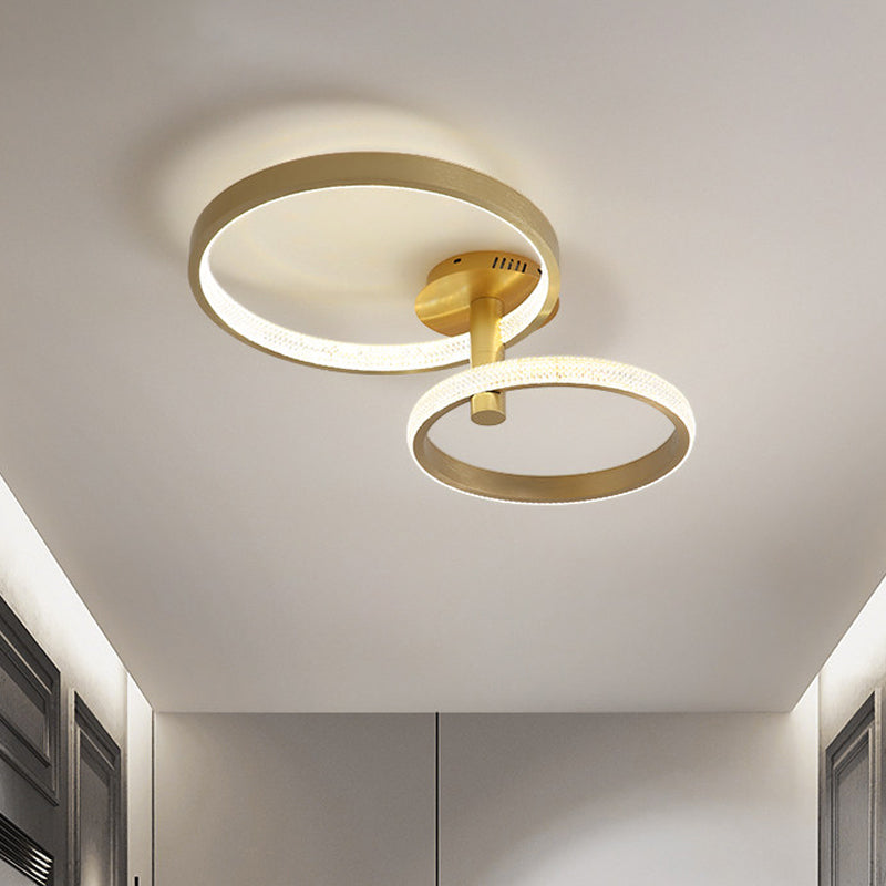 Modern Rotatable LED Semi-Flush Ceiling Lamp in Warm/White/Natural Light, 25.5"/33.5" L