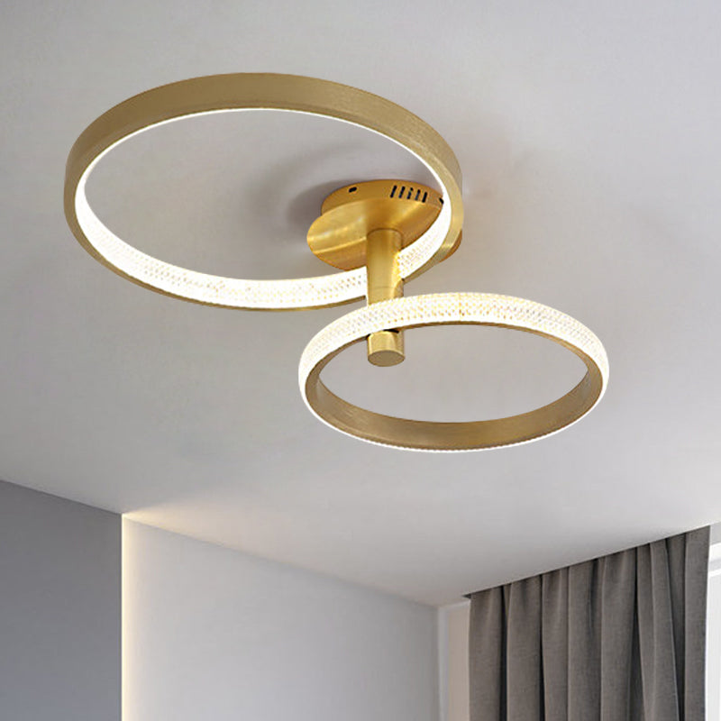 Modern Rotatable LED Semi-Flush Ceiling Lamp in Warm/White/Natural Light, 25.5"/33.5" L