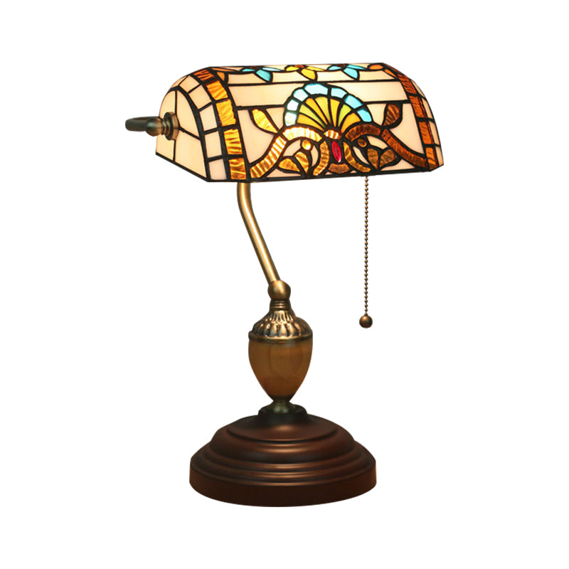 Brass Stained Glass Nightstand Light With Victorian/Mediterranean/Baroque Touch For Bedroom