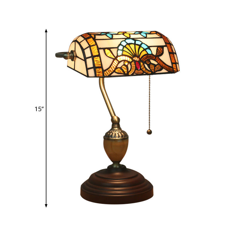 Brass Stained Glass Nightstand Light With Victorian/Mediterranean/Baroque Touch For Bedroom