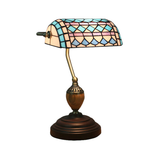 Brass Stained Glass Nightstand Light With Victorian/Mediterranean/Baroque Touch For Bedroom /