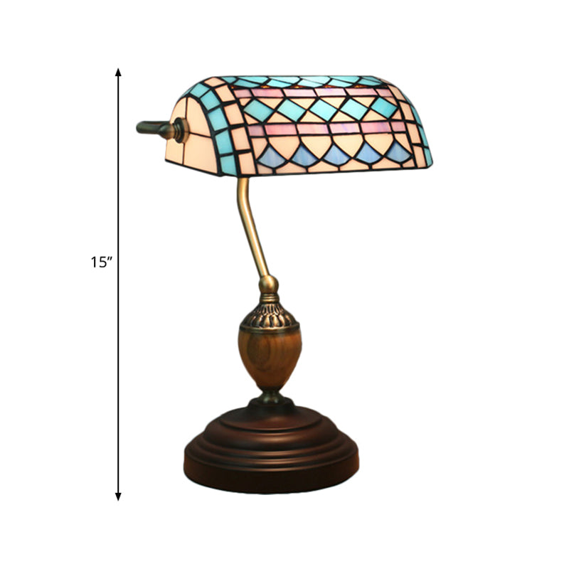 Brass Stained Glass Nightstand Light With Victorian/Mediterranean/Baroque Touch For Bedroom