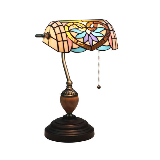 Brass Stained Glass Nightstand Light With Victorian/Mediterranean/Baroque Touch For Bedroom /