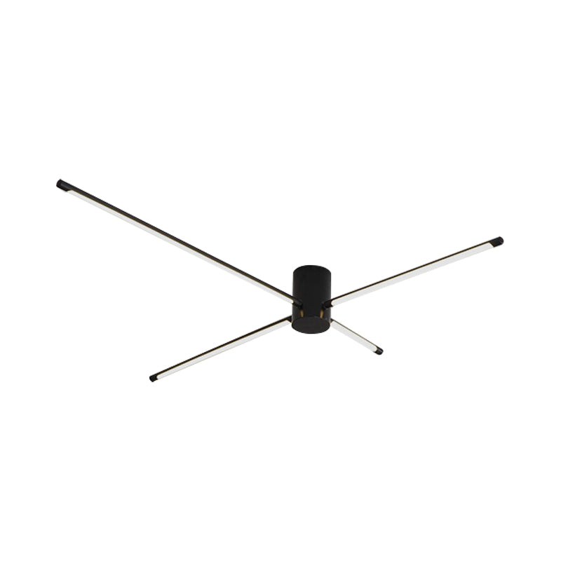 Modern Sputnik Acrylic Semi Mount LED Ceiling Light Fixture - 35.5"/39" Width, Black