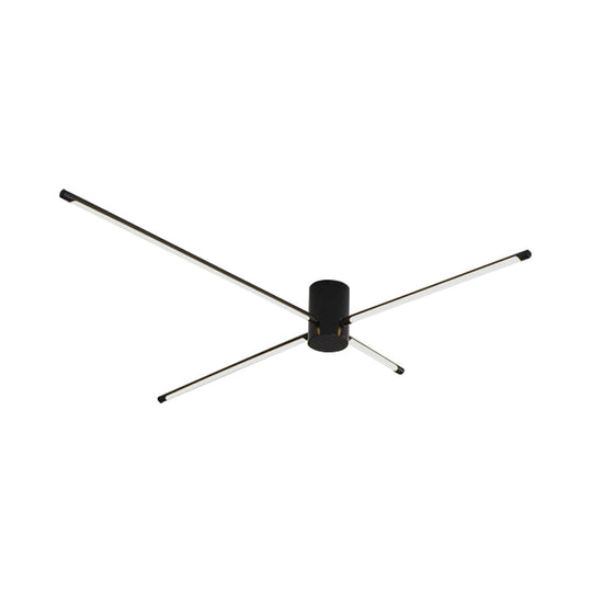 Modern Sputnik Acrylic Semi Mount Led Ceiling Light Fixture - 35.5/39 Width Black