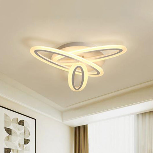 Sleek Acrylic Semi Flush Ceiling Light - Oval Shape, 31.5"/47" Width, 3/5 Bulb Options, Warm/White Light