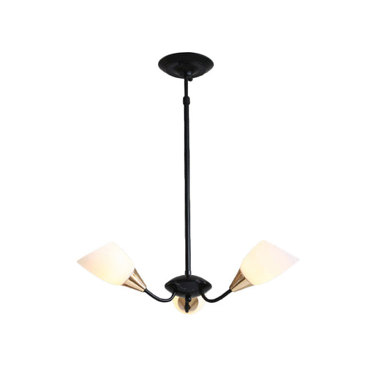 Modern Beveled Glass Chandelier With Starburst Design - Black Hanging Ceiling Light (3/6/8 Heads)