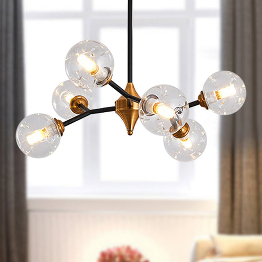 Nordic Bubble Hanging Lamp Kit - Clear/Amber/Smoke Gray 6/10 Head Chandelier For Dining Room