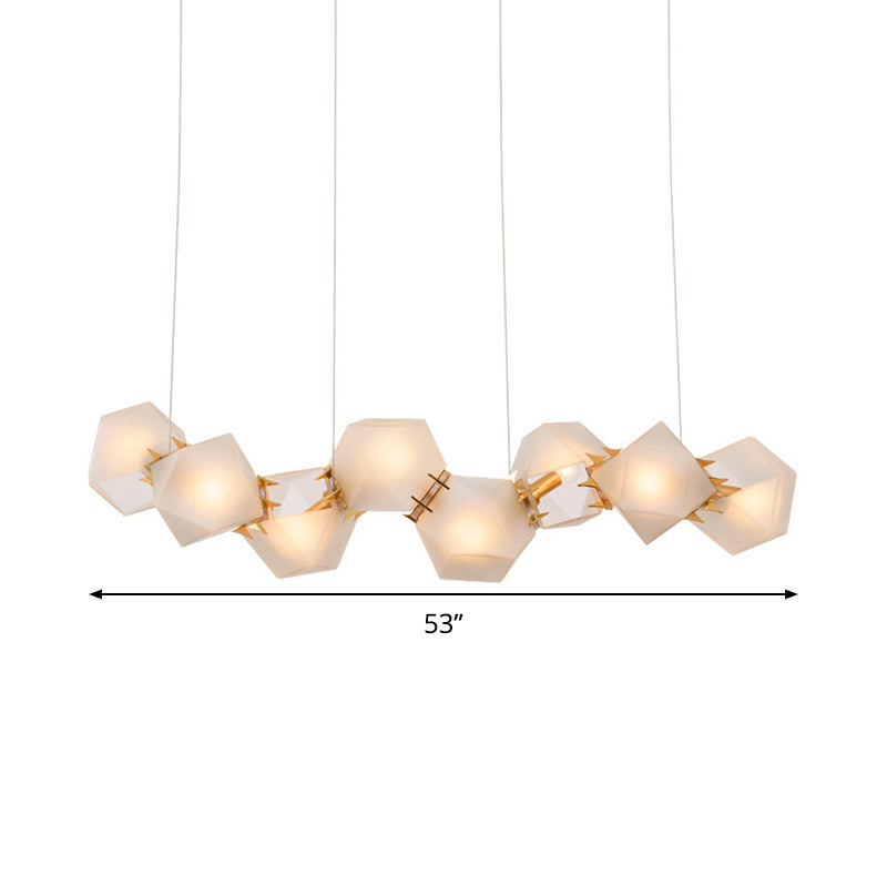 Postmodern Geometric Frosted Glass 6/8/10 Head Gold Hanging Chandelier for a Stylish Lighting Solution