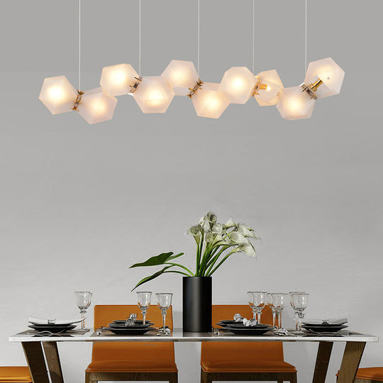 Postmodern Geometric Frosted Glass 6/8/10 Head Gold Hanging Chandelier for a Stylish Lighting Solution