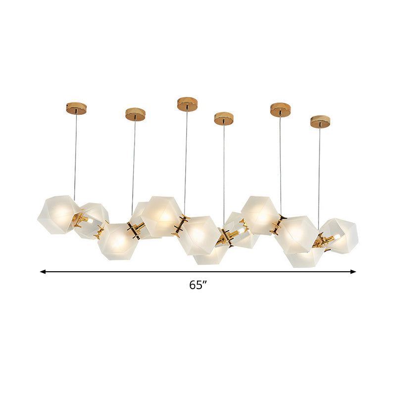 Postmodern Geometric Frosted Glass 6/8/10 Head Gold Hanging Chandelier for a Stylish Lighting Solution