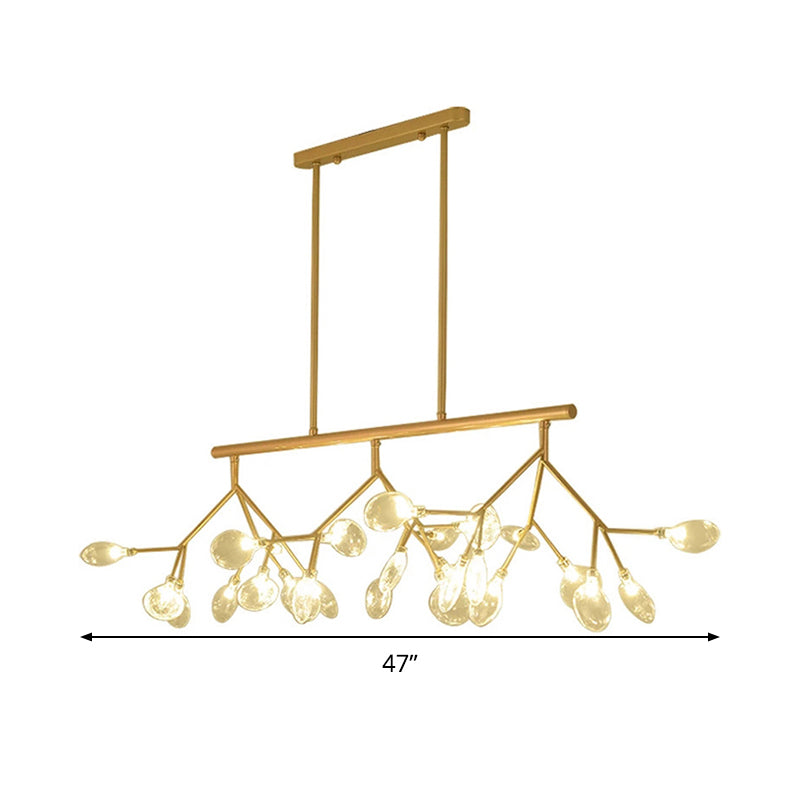 Modern Bubble Chandelier With Clear Glass 27 Heads Black/Gold - Dining Room Hanging Light Kit