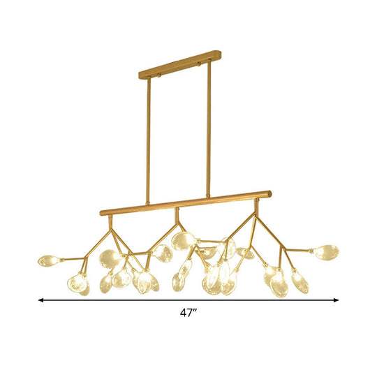 Modern Bubble Chandelier With Clear Glass 27 Heads Black/Gold - Dining Room Hanging Light Kit