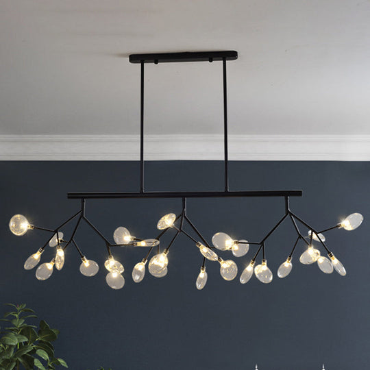 Modern Bubble Chandelier With Clear Glass 27 Heads Black/Gold - Dining Room Hanging Light Kit