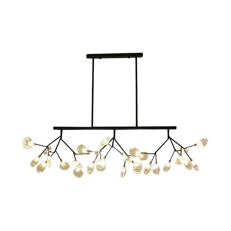 Modern Bubble Chandelier With Clear Glass 27 Heads Black/Gold - Dining Room Hanging Light Kit