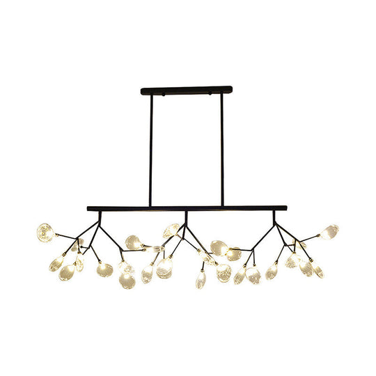 Modern Bubble Chandelier With Clear Glass 27 Heads Black/Gold - Dining Room Hanging Light Kit