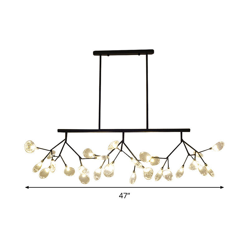 Modern Bubble Chandelier With Clear Glass 27 Heads Black/Gold - Dining Room Hanging Light Kit