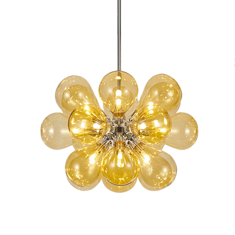 Modern Cognac Glass Bubble Chandelier - 18-Head Hanging Ceiling Light Fixture