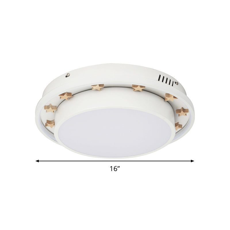 Modernist Metal Led Flush Mount Ceiling Light Fixture For Bedroom - 16/19.5 Wide Circular Design