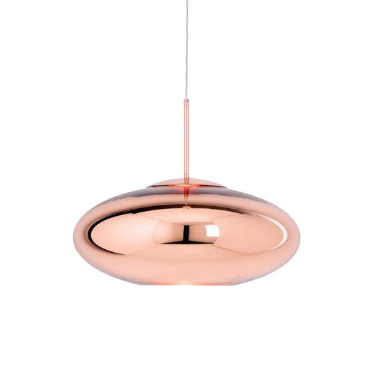 Modern Hanging Light Copper Globe Pendant Ceiling Light with Mirror Glass Shade