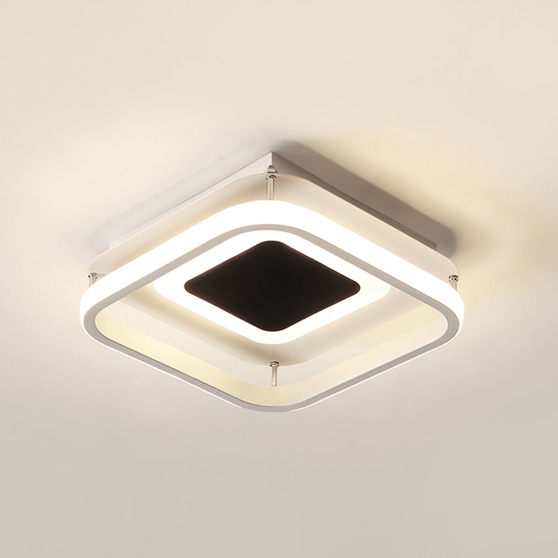 Black LED Square Acrylic Ceiling Light: Modern Design, Stepless Dimming, Remote Control