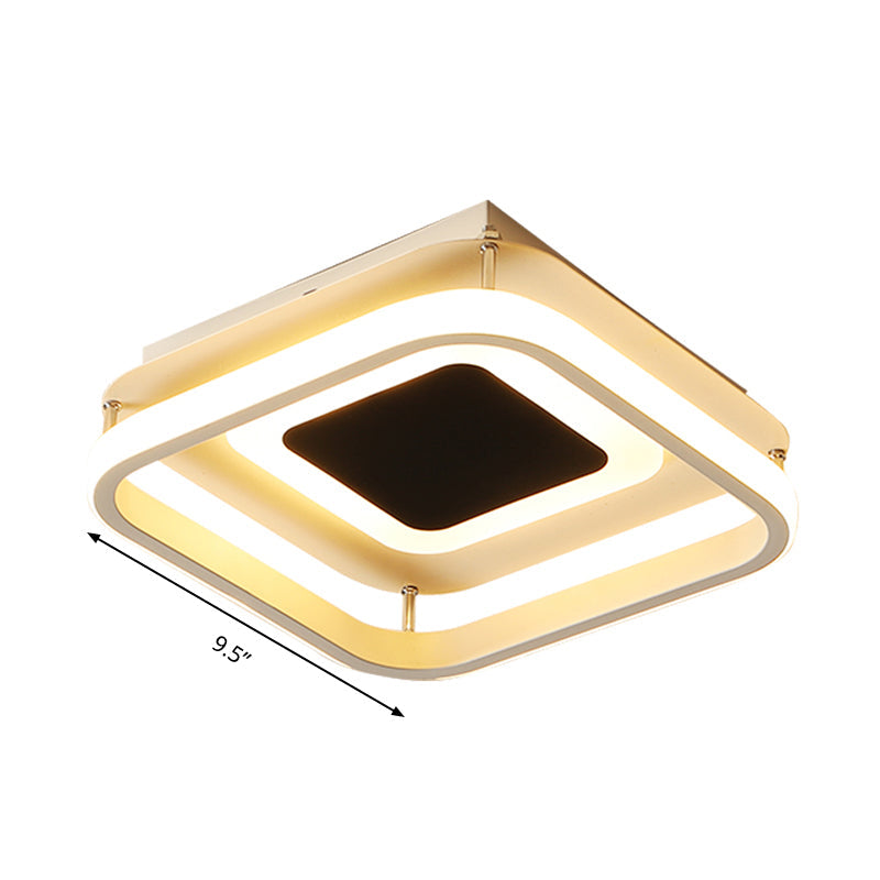 Black LED Square Acrylic Ceiling Light: Modern Design, Stepless Dimming, Remote Control