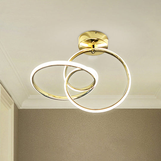 Modern LED Curve Ceiling Light Flush Mount for Corridor - Acrylic Design