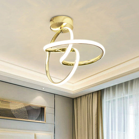 Modern LED Curve Ceiling Light Flush Mount for Corridor - Acrylic Design