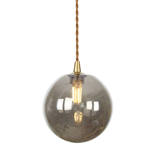 Macaron Globe Pendant Light With Amber/White/Red Glass - Ideal For Bedroom Suspension Lighting