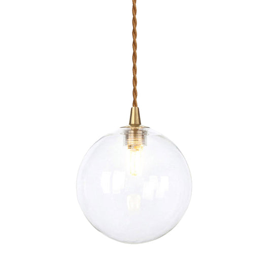 Amber/White/Red Macaron Glass Pendant Light Fixture - 1 Light Suspension Light with Rope for Bedroom